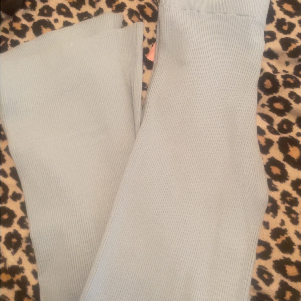 Sincerely Jules Light Blue Ribbed Leggings